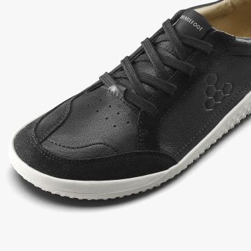 Paljasjalka nahkatennarit juniorille - musta - Gobi Sneaker - VivoBarefoot