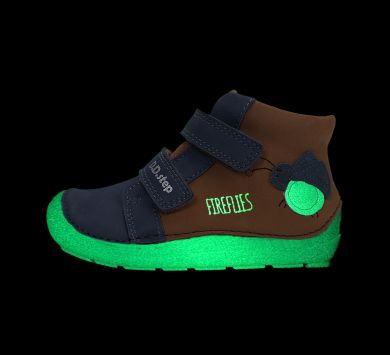 Lasten fleecevuoriset paljasjalka välikausinilkkurit - Chocolate/ Glow in the dark- D.D.Step