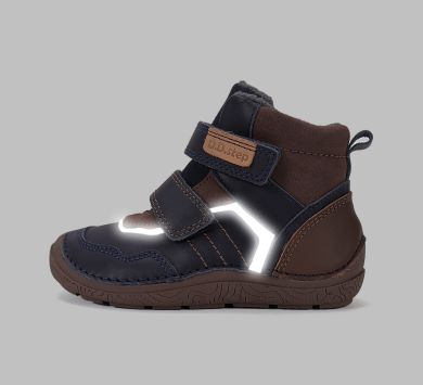 Lasten fleecevuoriset paljasjalka välikausinilkkurit - Chocolate/Blue - D.D.Step