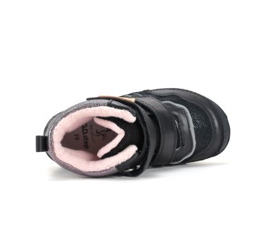 Lasten fleecevuoriset paljasjalka välikausinilkkurit - Black/glitter- D.D.Step 