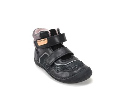 Lasten fleecevuoriset paljasjalka välikausinilkkurit - Black/glitter- D.D.Step 