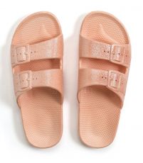 SlipOn sandaalit- Apricot Glitter - Moses 