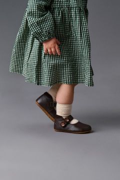 Pikkulasten sisätossut/ballerinat - dark brown- Aya Bundgaard