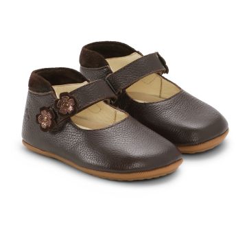 Pikkulasten sisätossut/ballerinat - dark brown- Aya Bundgaard