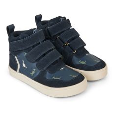 Lasten paljasjalka Tex-varsitennarit -Navy Dino- Nero Mini Bundgaard