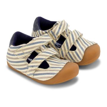 Lasten ensiaskel kangassandaalit-Oceanic Stripes-Petit Summer Bundgaard