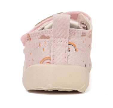 Lasten paljasjalka sisä-/kangaskengät - Baby pink/sateenkaari -D.D.Step