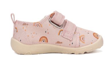 Lasten paljasjalka sisä-/kangaskengät - Baby pink/sateenkaari -D.D.Step