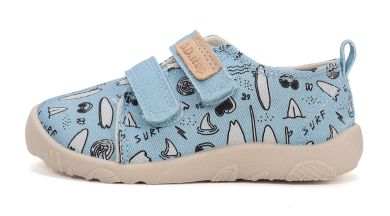 Lasten paljasjalka sis-/kangaskengät -turkoosi/ Surf -D.D.Step 