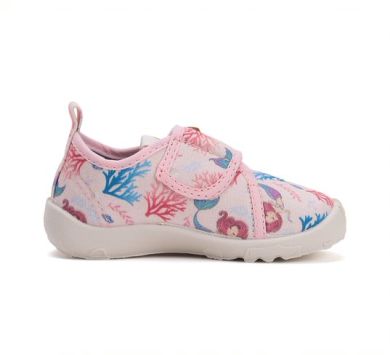 Lasten paljasjalka sisäkengät - canvas/ Baby pink/merenneito -D.D.Step