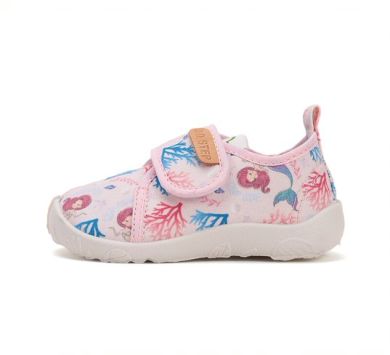 Lasten paljasjalka sisäkengät - canvas/ Baby pink/merenneito -D.D.Step