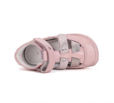 Lasten paljasjalkasandaalit- Baby pink/metal -  D.D. Step