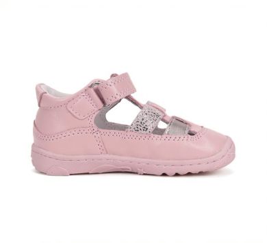 Lasten paljasjalkasandaalit- Baby pink/metal -  D.D. Step