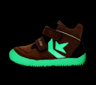 Lasten paljasjalka välikausinilkkurit - Chocolate / Glow in the dark- D.D.Step