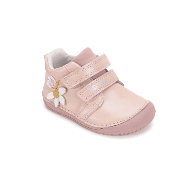 Lasten paljasjalka ensiaskelkengät - Baby Pink/ Kukka - DD Step 