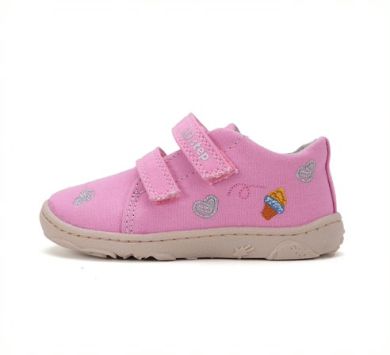 Lasten paljasjalka kangaskengät - Daisy Pink/jätski  -D.D.Step 