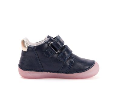 Lasten paljasjalka ensiaskelkengät - Royal blue/ perhoset  - DD Step