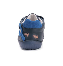 Lasten paljasjalka ensiaskelkengät - Royal blue/ Ötökkäbongari - DD Step