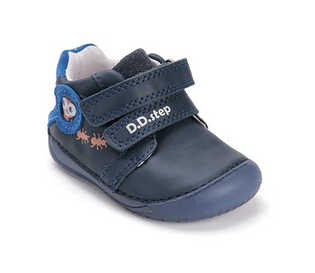 Lasten paljasjalka ensiaskelkengät - Royal blue/ Ötökkäbongari - DD Step