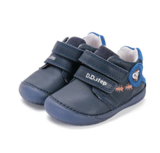 Lasten paljasjalka ensiaskelkengät - Royal blue/ Ötökkäbongari - DD Step