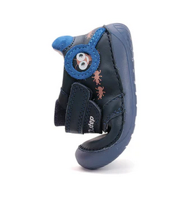 Lasten paljasjalka ensiaskelkengät - Royal blue/ Ötökkäbongari - DD Step