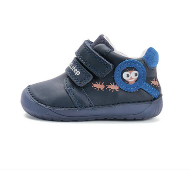 Lasten paljasjalka ensiaskelkengät - Royal blue/ Ötökkäbongari - DD Step