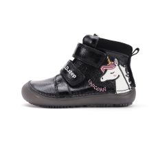 Lasten paljasjalka välikausnilkkurit - black/glitter/yksisarvi- D.D.Step
