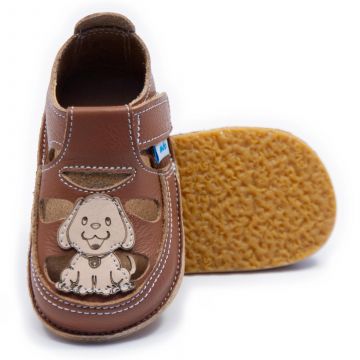 Lasten paljasjalkasandaalit- Puppy/ ruskea - Dodo Shoes