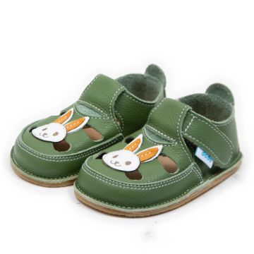 Lasten paljasjalkasandaalit- Bunny/ Green - Dodo Shoes  