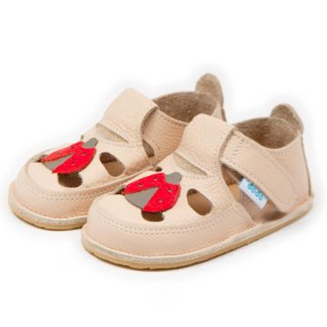 Lasten paljasjalkasandaalit- LadyBug/ Cream - Dodo Shoes 