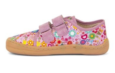 Lasten paljasjalka kangastennarit -pink+/kukat - Froddo 