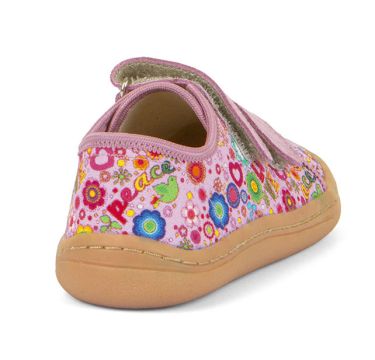 Lasten paljasjalka kangastennarit -pink+/kukat - Froddo 