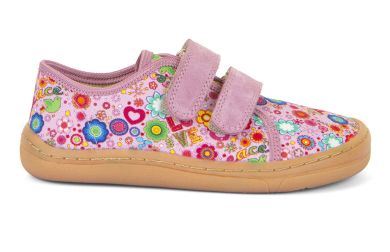 Lasten paljasjalka kangastennarit -pink+/kukat - Froddo 