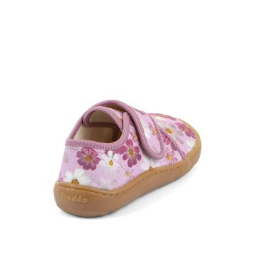 Lasten paljasjalka kangaskengät/yksi tarra -Flowers- Froddo