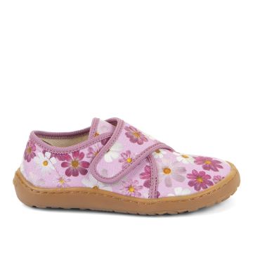 Lasten paljasjalka kangaskengät/yksi tarra -Flowers- Froddo
