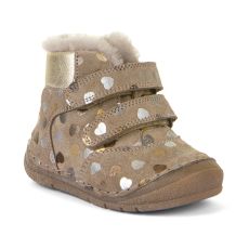 Pienten lasten talvikengät-Beige sydän- Winter Paix Up  Froddo