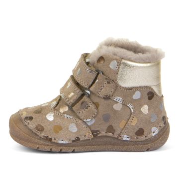 Pienten lasten talvikengät-Beige sydän- Winter Paix Up  Froddo