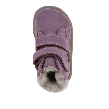  Lasten turkisvuoriset TEX-paljasjalka talvikengät - Grape/Wine -ZERU Furry Froddo