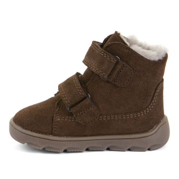  Lasten turkisvuoriset TEX-paljasjalka talvikengät - Dark Brown -ZERU Furry Froddo