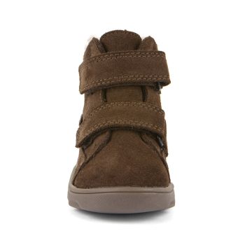  Lasten turkisvuoriset TEX-paljasjalka talvikengät - Dark Brown -ZERU Furry Froddo