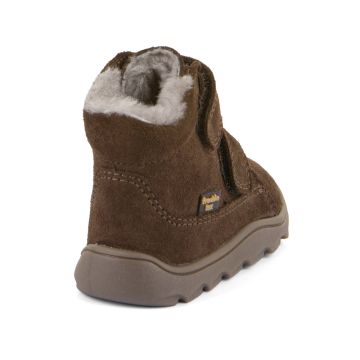  Lasten turkisvuoriset TEX-paljasjalka talvikengät - Dark Brown -ZERU Furry Froddo