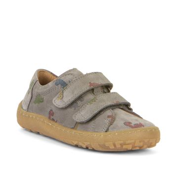 Lasten paljasjalka tarrakengät -Dino/grey- Base Froddo 