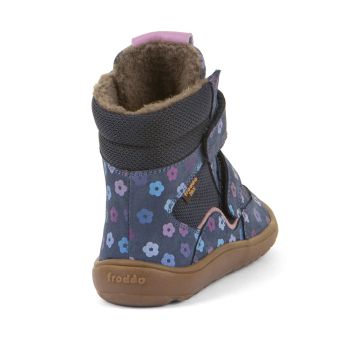 Lasten paljasjalka TEX Winter  talvikengät-sini/kukka-Froddo 