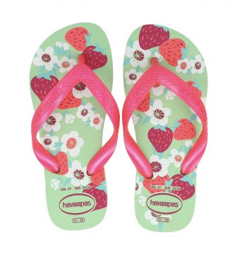 Lasten flip flopit Kids Flores- green garden -Havaianas