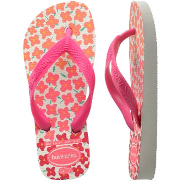 Lasten flip flopit Kids Flores- White/Pink -Havaianas