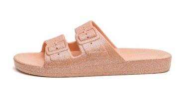 SlipOn sandaalit- Apricot Glitter - Moses 