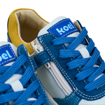 Lasten paljasjalkatennarit - Blue/Yellow  - Date Suede KOEL