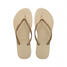Naisten flip flopit Slim-sand grey /light gold-Havaianas