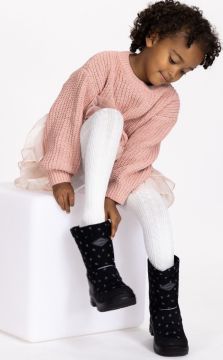 Lasten talvisaappaat - Musta Söpö/heijastava - Lumi Kuoma