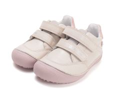 Lasten paljasjalkakengät- kermanvaalea/kukka - D.D.Step 